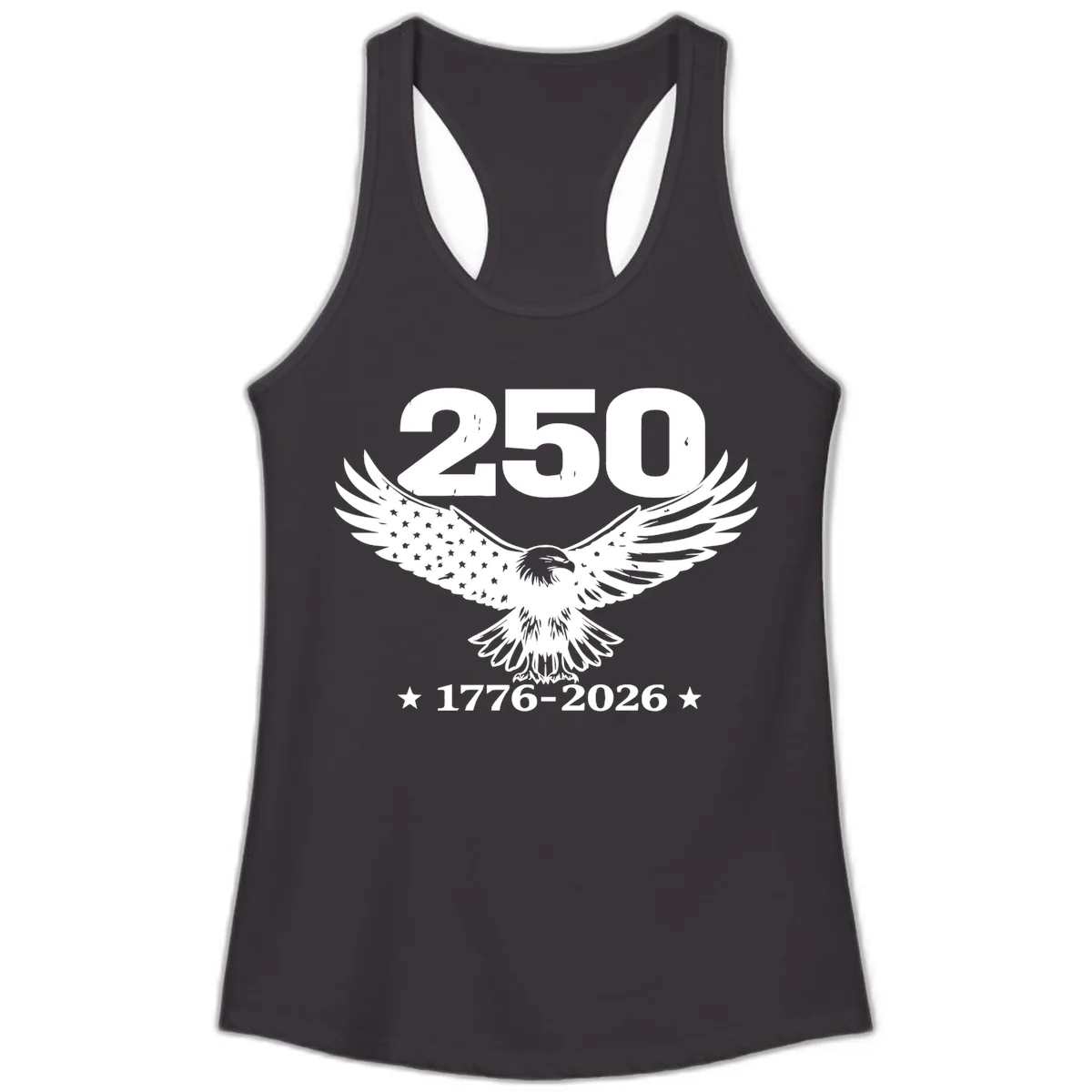 America 250th Anniversary Eagle Design Ladies Tank in Black